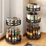 Kitchen Organizer Rack with Rotating Seasoning Container Box - Image 5